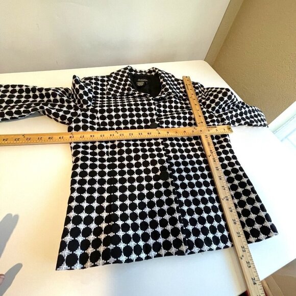 Peck & Peck Collection Polka Dot Blazer Jacket Womens 8 Black Collared Lined - Picture 5 of 5